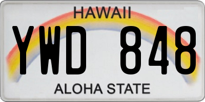 HI license plate YWD848