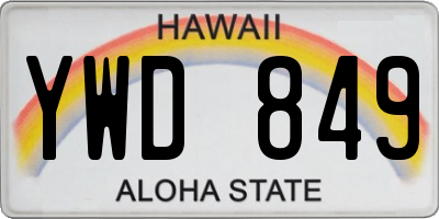HI license plate YWD849