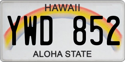 HI license plate YWD852