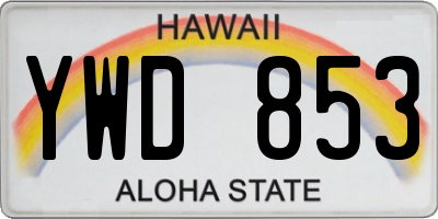 HI license plate YWD853