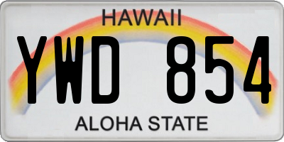 HI license plate YWD854