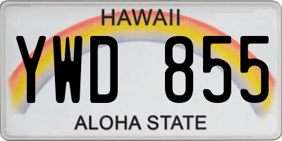 HI license plate YWD855