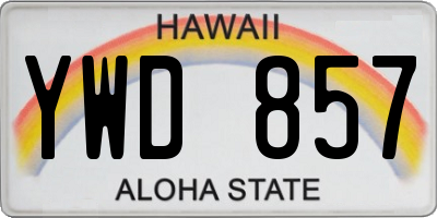 HI license plate YWD857