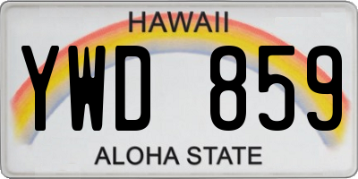HI license plate YWD859