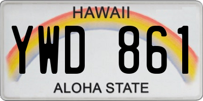 HI license plate YWD861