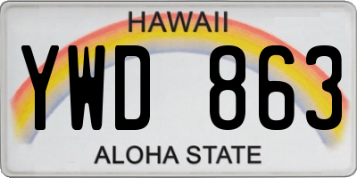 HI license plate YWD863