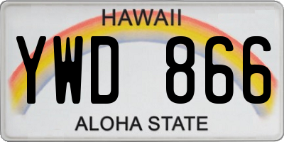 HI license plate YWD866