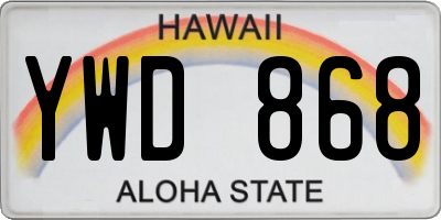 HI license plate YWD868