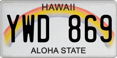 HI license plate YWD869
