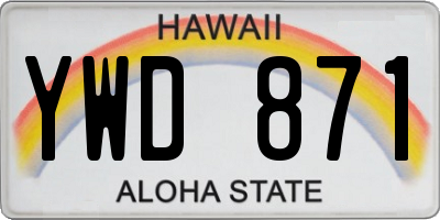 HI license plate YWD871