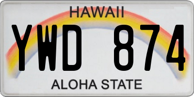 HI license plate YWD874