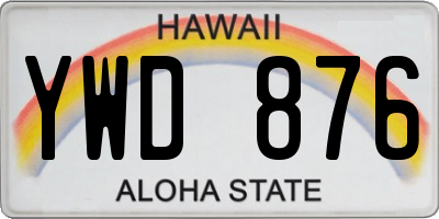 HI license plate YWD876