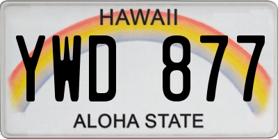 HI license plate YWD877