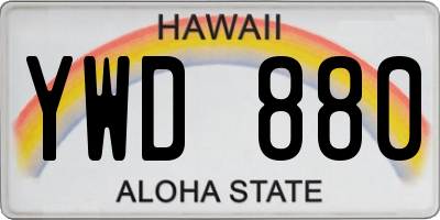 HI license plate YWD880