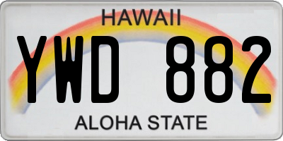 HI license plate YWD882