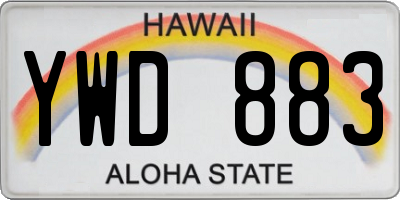 HI license plate YWD883