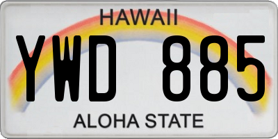 HI license plate YWD885