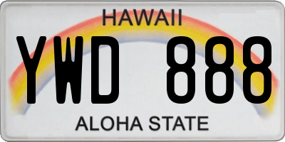 HI license plate YWD888