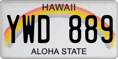 HI license plate YWD889