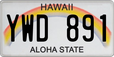 HI license plate YWD891