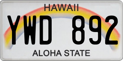HI license plate YWD892