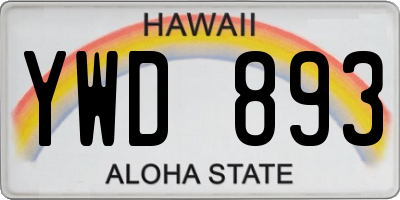 HI license plate YWD893