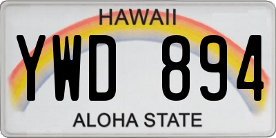 HI license plate YWD894