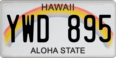 HI license plate YWD895