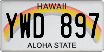 HI license plate YWD897
