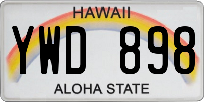 HI license plate YWD898