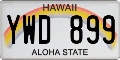 HI license plate YWD899