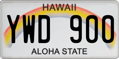 HI license plate YWD900