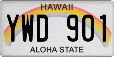 HI license plate YWD901