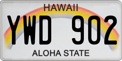 HI license plate YWD902