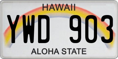 HI license plate YWD903