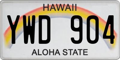 HI license plate YWD904