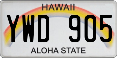 HI license plate YWD905