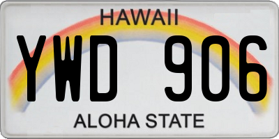 HI license plate YWD906