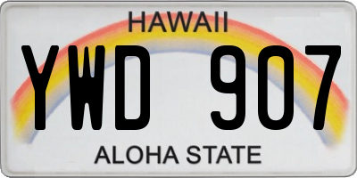 HI license plate YWD907