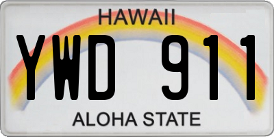 HI license plate YWD911