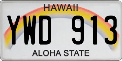 HI license plate YWD913