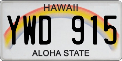 HI license plate YWD915