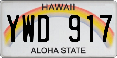 HI license plate YWD917