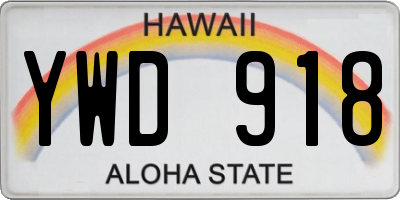 HI license plate YWD918