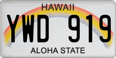 HI license plate YWD919