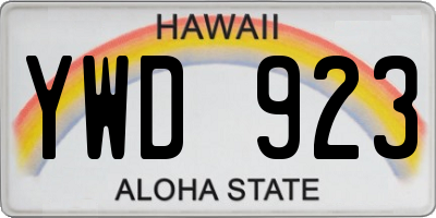 HI license plate YWD923