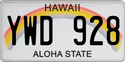 HI license plate YWD928