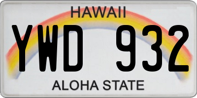 HI license plate YWD932