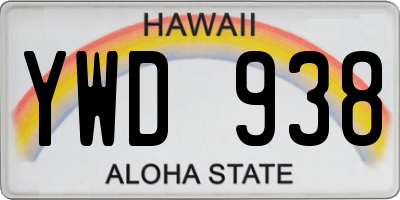 HI license plate YWD938