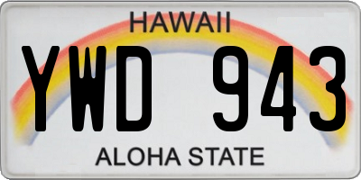 HI license plate YWD943